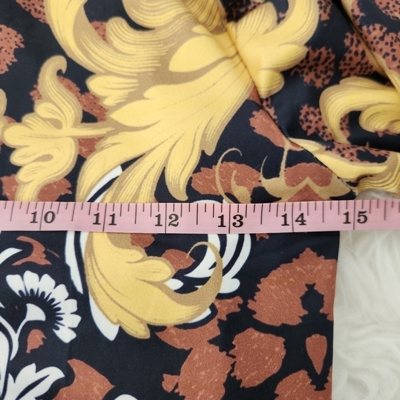 Mega Wear Leopard Status Print Mock Neck Bodysuit - Multi Color. Size Small. New - Picture 5 of 7